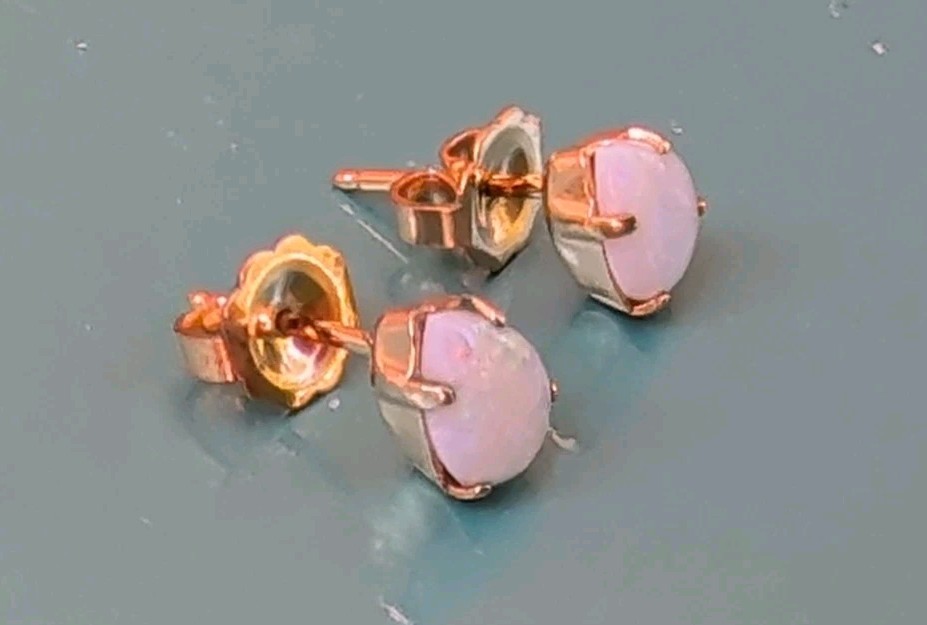 Vintage Opalite Genuine Teardrop Shape Opal 1/20-12KT Gold Filled Earrings