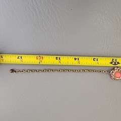 Vintage Rose Necklace Peach Celluloid Flowers Linked Faux Pearl 17″