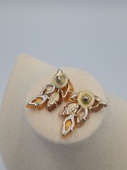 BSK Vintage Resin Bracelet/Earrings Set Fall Leaves Retro Chic Eclectic EUC