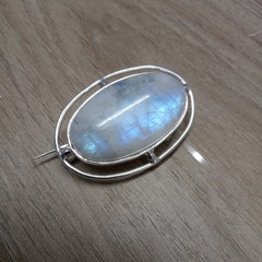Natural Moonstone 925 Sterling Silver Brooch, Scarf Pin , Brooches For Women