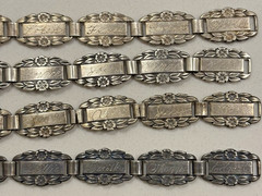 Vintage Sterling Silver WWII Forget Me Not Bracelets. Lot Of 4. Sterling Silver.
