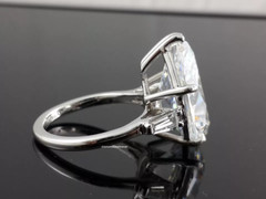 1 2 ct Cocktail Party Ring inspired 925 Sterling Silver Pear 2 Taper Baguette
