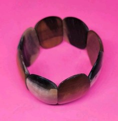 Vintage Animal Natural Bone or Horn Cream Brown Bracelet Handmade