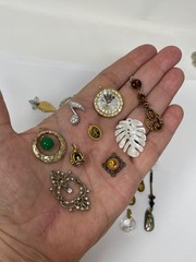 Lot Vtg & Modern Victorian Art Deco Style Pendants Findings Jewelry Craft Jv