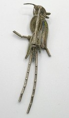 Enameled 800 Silver Filigree Bird Parrot Pin Brooch