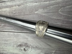Vintage Silverplate D Star Spoon Ring Size 11.75 #129