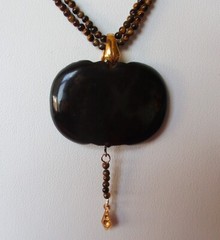 Antique Buffalo Horn Elizabethan Collared Lady & Tiger’s Eye Choker/Necklace