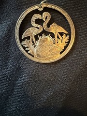 Silver Vintage Bahamas Cut Coin Pendant 1966 See Pictures Details