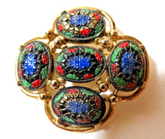 1968 Vintage Sarah Coventry LIGHT OF THE EAST Mosaic Brooch Pin FREE SH