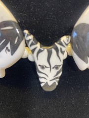 VINTAGE RUBY Z CANDICE LOHEED CERAMIC 80’s 90”s NECKLACE Elephant Zebra Safari