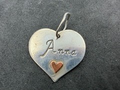 3.56g Vintage Sterling Silver 925 Heart Pendant Anna Engraved Accent M