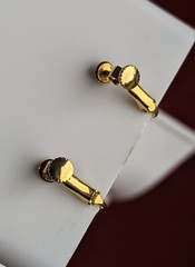 Vintage Textured Dome Button Brushed Gold Tone Clip Earrings Spring Screw Back