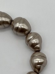 Vintage Roman Bracelet Extra-Large Faux Champagne Baroque Pearls Stretch, Signed
