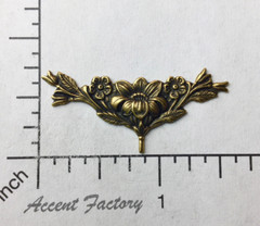 30803 2 Pc Brass Oxidized Victorian Floral Flourish Jewelry Finding