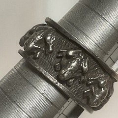 Vintage frogs Sterling Silver Ring Size 5.50 Oxidized Band