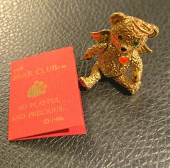 Batya gold-tone articulated angel bear brooch