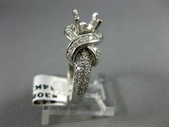 ESTATE WIDE 1.03CT DIAMOND 14KT WHITE GOLD 3D SEMI MOUNT ENGAGEMENT RING #3056