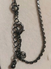 Vintage Avon SH Y Drop Necklace Y2K Gun Metal Blue Rhinestone