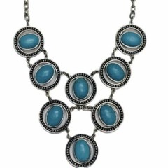Blue Howlite Necklace 19″ Boho Country Southwestern Bohemian