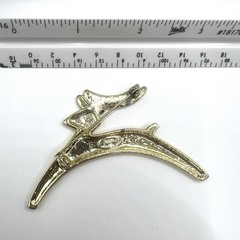 Reindeer Brooch By Danecraft Modernist Gold Tone 3 Inches Vintage