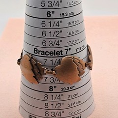 Vintage Copper Leaf Panel Link Bracelet Sz 7.5 Original Sticker Western