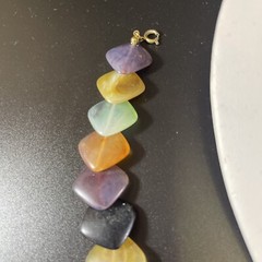 Vintage Lucite 20-Inch Necklace Square Beads Stacked Multicolored