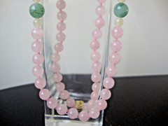 VINTAGE 12mm AMETHYST 10mm AVENTURINE JADE 8mm ROSE QUARTZ ENDLESS BEAD NECKLACE