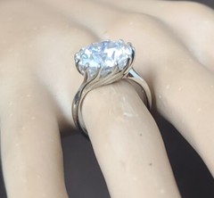 6.02ct 14k White Gold Vintage Engagement Ring Lab Grown Simulate Diamond