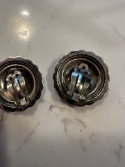 Vintage Sterling SW Style Circular Clip On Earrings/Bold/Drama/Everyday/1.25”