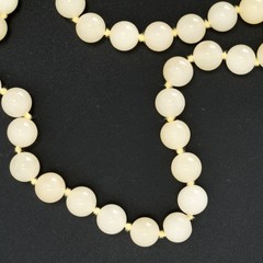 Vintage 32 in White Hardstone Necklace with Hand Knotted Beads