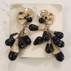 VTG NOS Gold Waterfall Chandelier Clip on Earrings 80 90s Deadstock Runway Lot 6