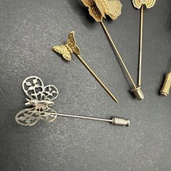 Lot Of Stick Pins – All Butterflies Silver Gold Tone Filigree Cloisonné J57