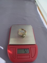ANTIQUE BRISTOL 14K YELLOW GOLD TIERED EMERALD DIAMOND CLUSTER HALO RING
