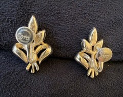 Vintage Coro emerald marquise rhinestone tension based clip-on earrings