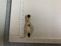 Vintage Siluane Goldtone Metal Prong Set Rhinestone Dangle Drop Clip-on Earrings