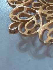 Gold Toned Filigree Pendant Unmarked 2.5 Inches Long