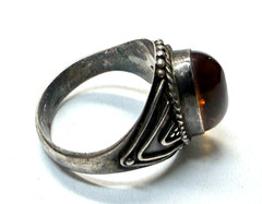 Vintage 925 Sterling Silver Baltic Amber Ring – Size 5.25
