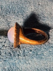 Vintage Avon Moon Glow Ring Opalescent Glass Halo Adjustable Comfort Sizer