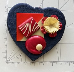 Vintage handcrafted heart brooch Pin