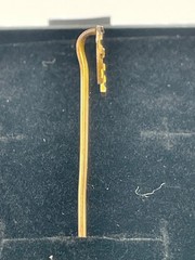 Antique 10K Gold Horseshoe Stick Pin Lucky Equestrian Lapel Pin 2”