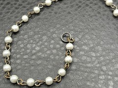 Vintage Art Deco Pearl & Purple Glass Pendant Necklace 925 Silver Clasp READ