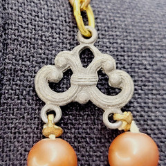 Autumn Colors Moonglow Lucite Bead Graduated Double Strand Vintage MCM Necklace