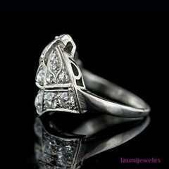 Vintage Art Deco 1.50Ct Lab-Created Diamond Ring Set 925 Silver Toi et Moi Style
