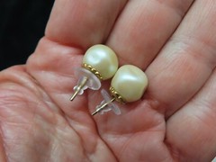 Vintage 1980’s Irregular Oversize Pierced Stud Earrings