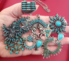 Vintage Southwest Native American Costume Souvenir Wearable Jewelry Lot