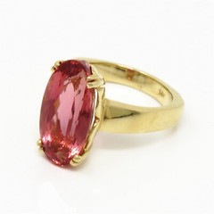NYJEWEL GIA Certified 14k Gold 8ct Natural Imperial Orange Pink Topaz Ring