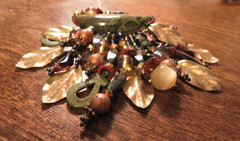Vintage Chipita Agate Beads Metal Funky Fun Unique Dangling Pin