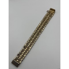 Vintage Hobe Bracelet Multicolor Rhinestone Gold Tone READ