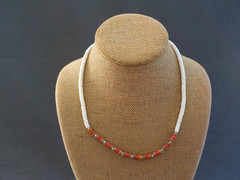 Vintage Shell Disc Necklace Bead Jewelry Mixed Lot 9 Used Wearable Barrel Red