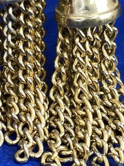 Vtg Unbranded Costume Jewelry Chain Tassel Dangle Drop Clip On Estate Earrings